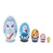 5" Set of 5 Bunny, Duck, Rooster, Hen & Chick Easter Egg Shape Wooden Nesting Dolls