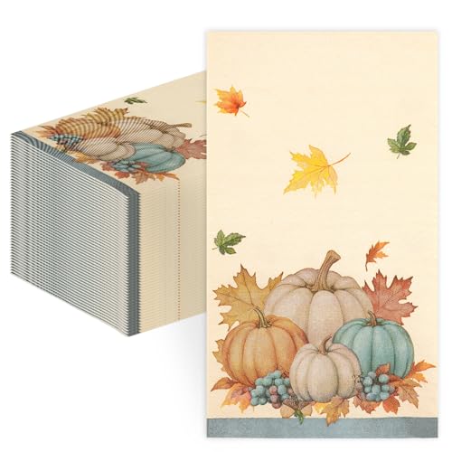 Servilletas de calabazas para decorar la mesa en Acción de Gracias