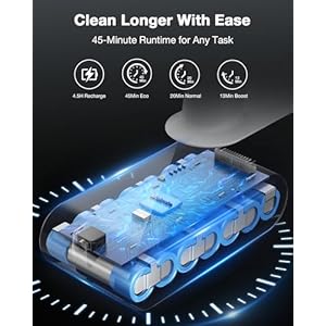 Cordless Vacuum Cleaner 30KPa Stick Vacuum Rechargeable with Bendable Wand for Carpet Hardwood Floors Pet Hair Lightweight Quiet Powerful Cleaning for Home