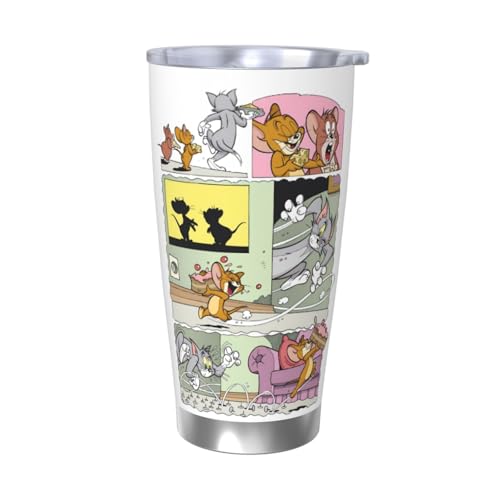 トムとジェリー 水筒 真空断熱ケータイマグ 600ml ステンレスボトル 車用 直飲み 保温 保冷 フタ付きコーヒーカップ アウトドア 車のネイブに最適 スポーツタイプ ステンレスクールボトル 軽量 隔? 水筒 男の子 女の子