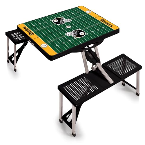 Image of PICNIC TIME NFL Picnic Table Portable Folding Table with Seats and Umbrella