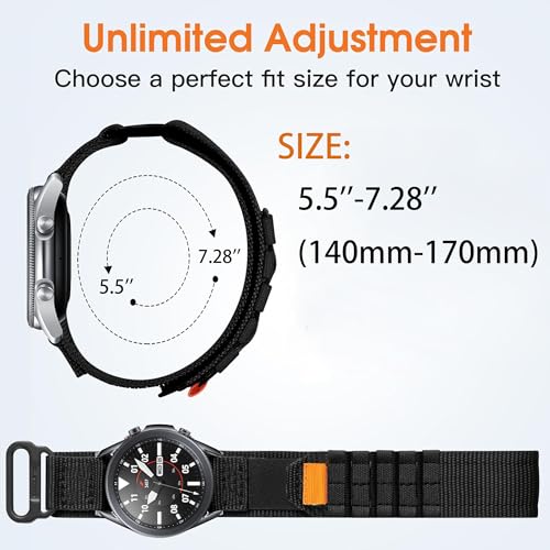 Bracelet nylon 24mm TicWatch Pro 5 maille tissée haute résistance
