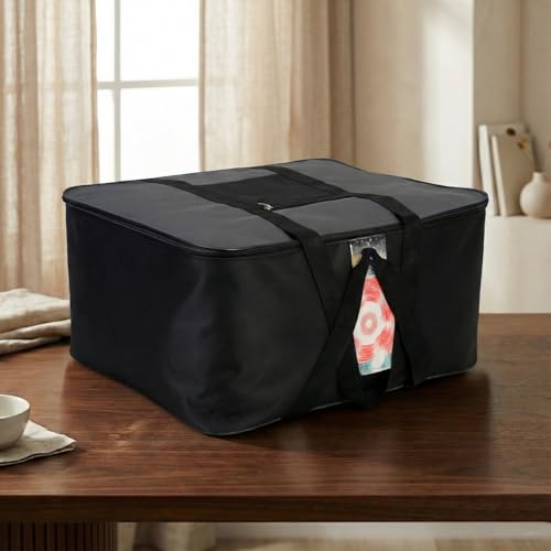 Image of EASY HOME 33L Closet Storage Bags for Clothes Large| Premium Wardrobe Bag with Zip Closure | Moisture Proof Nylon Garment Cover for Sarees, Heavy Quilts & Blankets