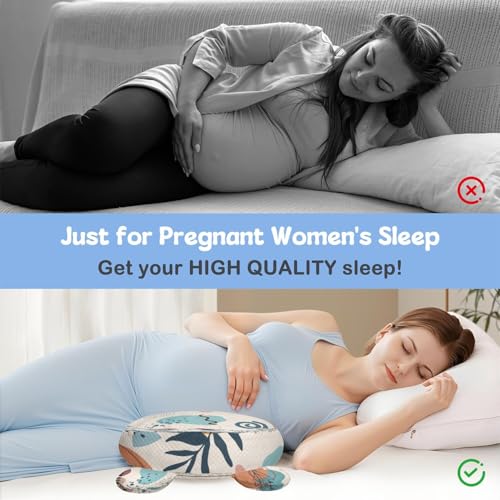 Image of Pregnancy Pillow for Sleeping,Maternity Pillow with Cooling,Maternity Support for Back and Hip Relief,Soft and Comfortable Wedge Pregnancy Pillows Side Sleeping Support for Belly with Removable Cover