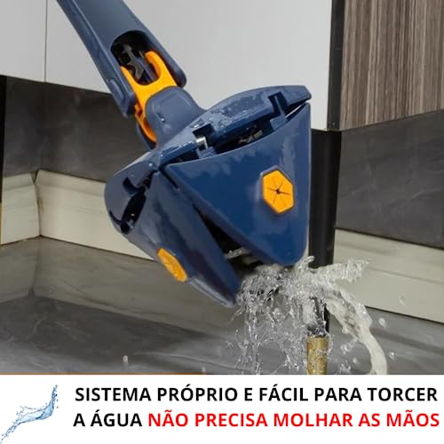 Mop 360 Triangular Giratório Esfregão De Limpeza Ajustável Limpa Vidros Piso E Parede