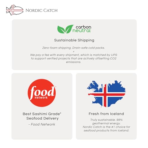 Nordic Catch Sashimi Grade Salmon Bundle - A Lot of Salmon, Never Frozen, Sustainably Sourced, Air-Tight Sealed - Protein & Omega 3 Rich, Icelandic Salmon - Freshly Packed Salmon Fillet from Iceland