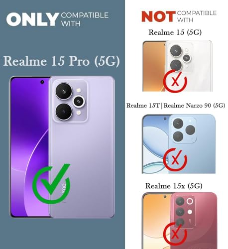 Image of Jkobi Lifetime Anti-Yellow MagSafe Compatible Clear Back Cover Case for Realme 15 Pro (Sleek Hard Crystal | Shockproof and Camera Protection)
