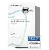 Uniquesmile Zahnaufhellung Whitening Strips - frei von Peroxid - innovative Formel mit natürlichen Inhaltsstoffen (Sparset 40 Stück)