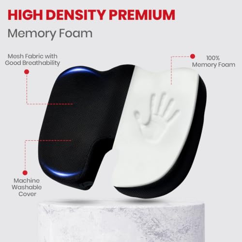 Image of AGEasy (Max Group Coccyx Cushion with Lumbar Support | Premium Seat Cushion for Chair with Optimal Support | Orthopedic Car Seat Back Support for Comfortable Long Rides