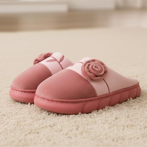 Image of VRITRAZ Women's Comfort Slip On Closed Toe Warm Winter House Clog Indoor Slipper with Cute Print and Degins
