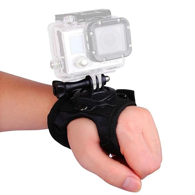360 Degree Rotation Wrist Strap Mount Compatible with 13/12/11/10/9/8/7/6/5/4/3+/3/SJCAM/Yi/DJI/Insta 360/Eken GoPro Action Camera, Black, Universal Fit, Hands-Free Operation-image-21