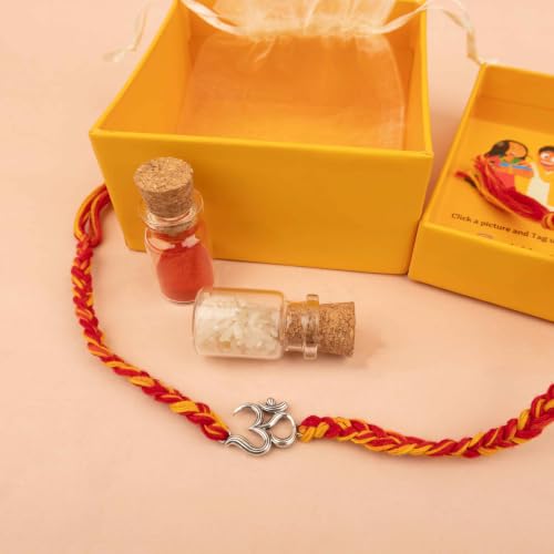 Image of Shyle 925 Silver Rakhi for Bhai | Om Shiva Sutra Rakhi | Premium Gift for Brother | Crafted in 925 Sterling Silver