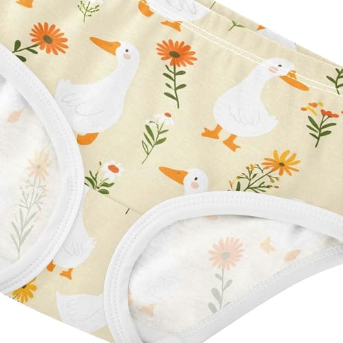 Cute Swan Flowers Floral Yellow Toddler Girls's Underwear 2T 23018904