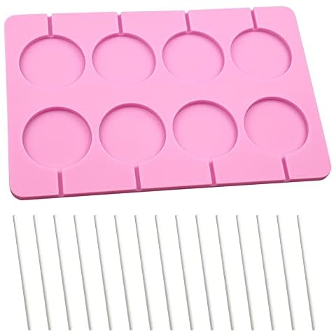 8 Cavity Silicone Lollipop Mould with Sticks Cover