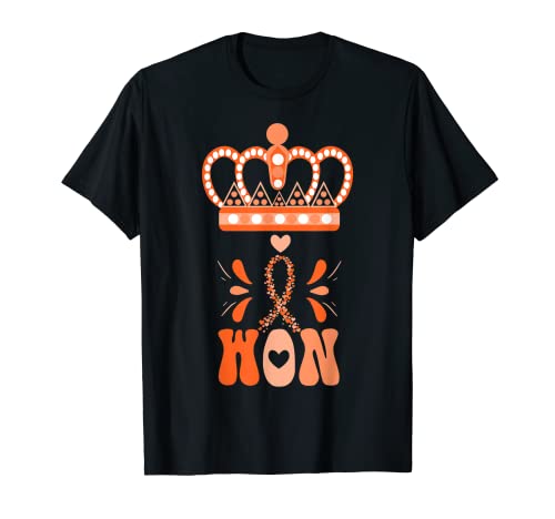 I Won Queen Crown Warrior Cáncer de riñón con cinta naranja Camiseta