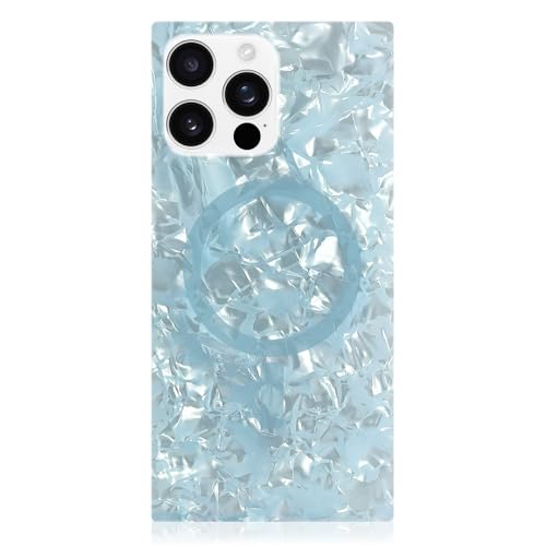 Flaunt Official Square Protective Case - Compatible with iPhone 16 Pro - Compatible with MagSafe & Wireless Charging - Drop-Tested & Shockproof - (ICY Blue Pearl) by Flaunt - Used condition - CA$32.38