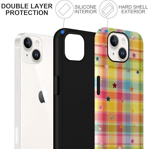 Coque iPhone 14 Plus antichoc à motif étoiles colorées
