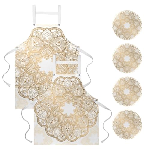 Tablier de cuisine lot de 2 avec broches pour restaurant bistrot et bar