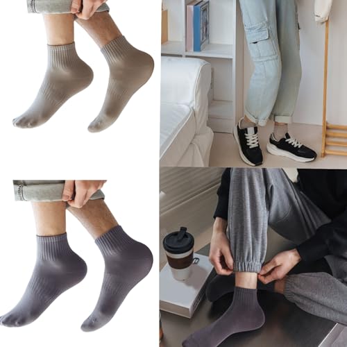 Mens Sport Athletic Basic Solid Color Cotton Ankle Socks Moisture Wicking Breathable Short Tube Socks for Hiking Work2