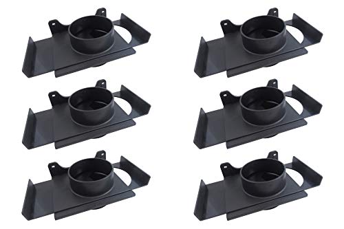 Taytools 278673 Set of 6 Each 4" Blast Gate Wall Mounting Bracket Anti Clog Self Cleaning ABS 4" OD for Dust Collection Systems