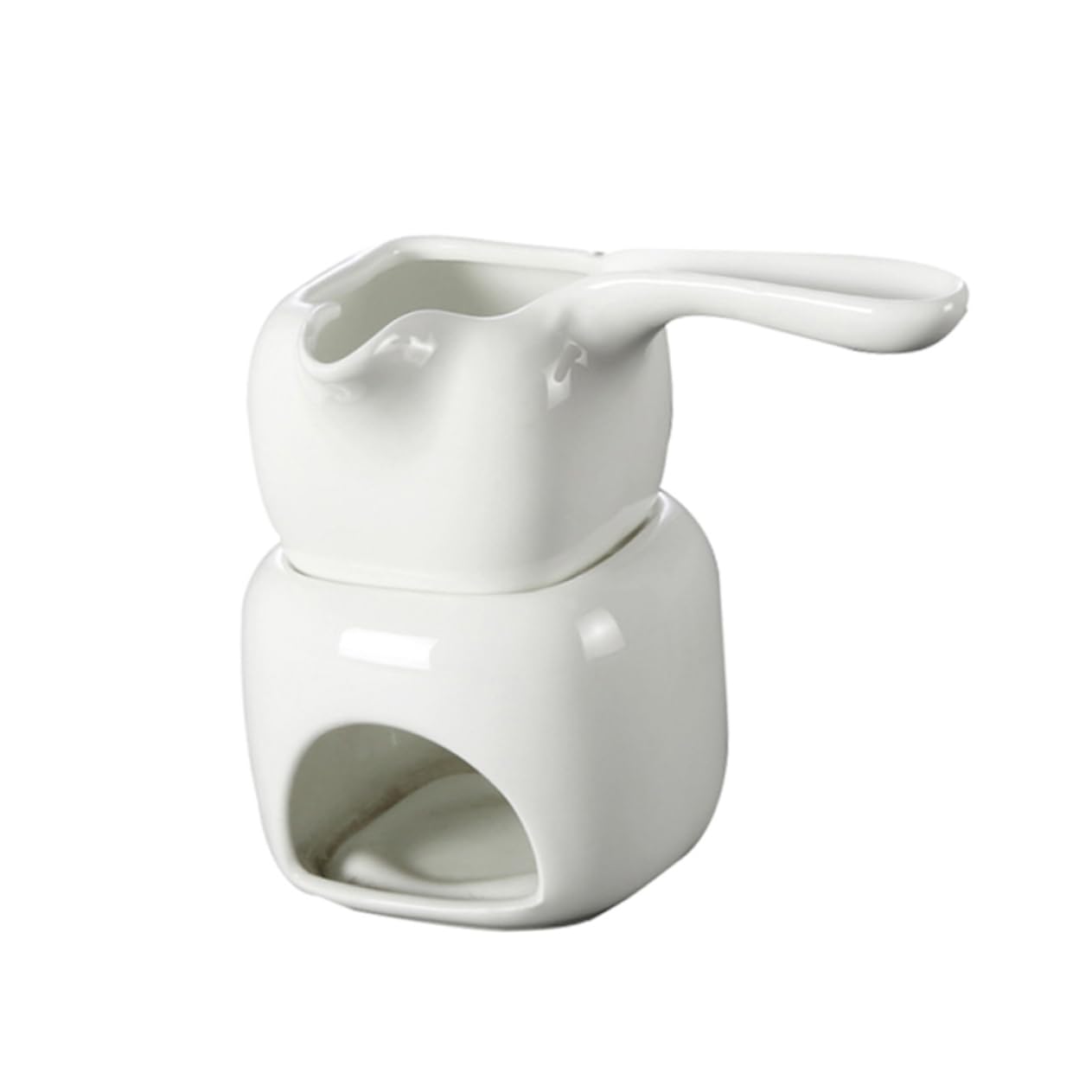 HOLIDYOYO Ceramic Chocolate Melting Pot with Stand Cheese Melting Stove for Fondue and Chocolate Candy Making Easy to Clean for Parties and Afternoon Tea