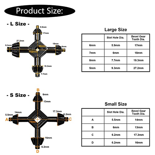Homhelar Chuck Key 4 in 1 Drill Chuck Key, drill chuck for impact driverchuck, Hand Drill Key Drill Chuck Wrench For Tighten Drills Chuck Universal Combination Hand - Thumbnail 3