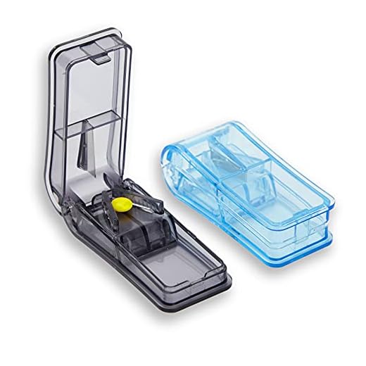 GeekerChip Cortador de Píldoras[2 piezas],Tabletas Divisorias con Abrazadera en V para Medicamentos Tabletas Pequeñas,con Pastillero,para Dividir y Transportar Medicamentos Diarios