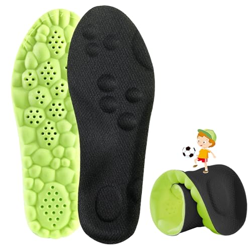 Kids Memory Foam Insoles Sport Comfort Child Replacement Insole Shoe Sole Inserts for for Children and Toddler Cut-to-Size (Black 23CM Big Kids 1.5-4)