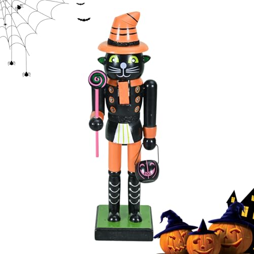 Jiimhte Figure Schiaccianoci di Halloween, decorazione per le vacanze, scheletro, schiaccianoi, statuetta di Halloween, riempitivi per sacchetti per la casa, mensola per caminetto, mensola per