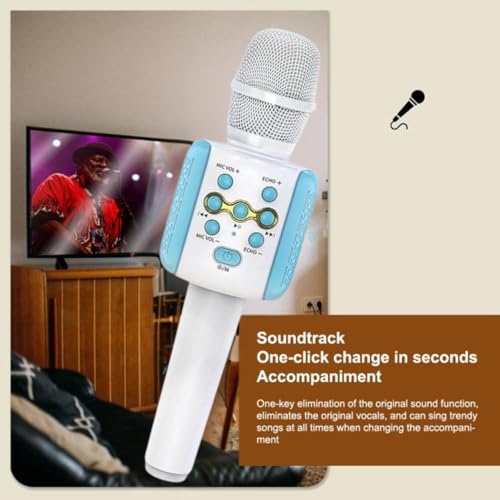 Image of Ankuka Wireless Karaoke Microphone with Speaker - Bluetooth Mic for Singing with LED Lights | Kids & Adults Portable Karaoke Mike with Echo Effect & 1800 mAh Battery for Birthday Home Party