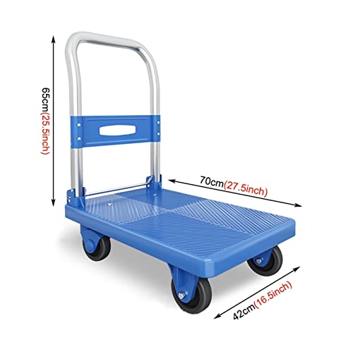 Carretilla Plegable de Plataforma con 4 Ruedas Azul miniatura 7