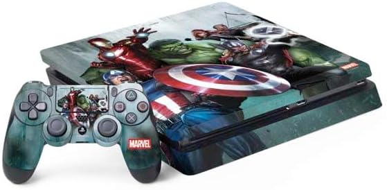 Skinit Decal Gaming Skin Compatible with PS4 Slim Bundle - Officially Licensed Marvel Avengers Attack Design