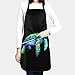 tuotaowenhua Wytrzymałe fartuchy z 2 kieszeniami przednimi, niebieski żółw morski, uniseks, podwodny śliniaczek kuchenny z regulowaną szyjką, do gotowania prac ogrodowych, BBQ itp