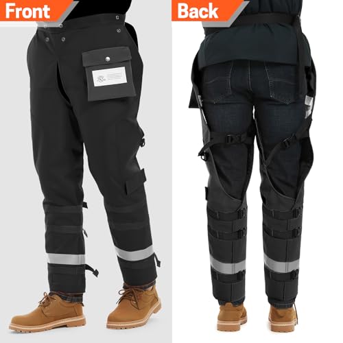 Technical Wrap Chainsaw Chaps by UL Class A 8 Layers Chainsaw Pants Apron Style Black - Thumbnail 3