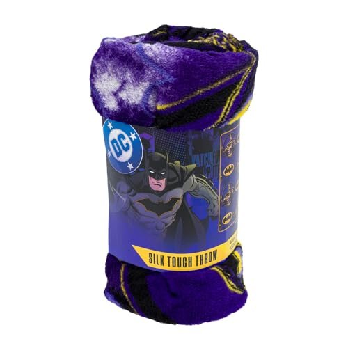 Northwest DC Batman Silk Touch Throw Blanket Purple 40 x 50 Inches Polyester Superhero Theme