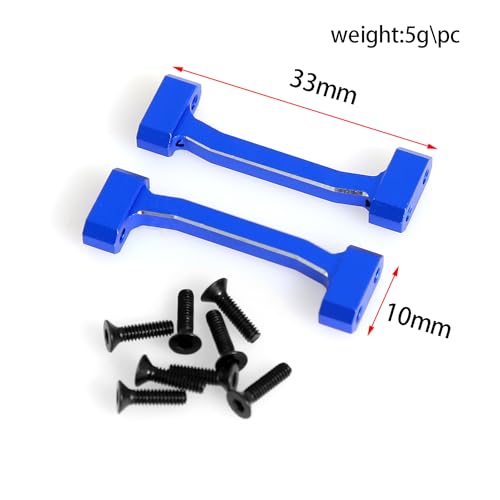 Aluminum Chassis Cross Brace Upper for Losi 1/18 Mini LMT 4X4 Brushed Monster Truck，Replacement for Losi - LOS211047 Upgrade Part Cross Brace Upper for Losi-LOS01026 1/18 Mini LMT Monster (Blue) — view 3