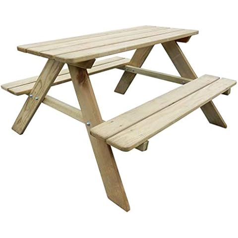 Conjunto Mesa de Picnic de Madera para Niños y Banco de Jardín Tidyard 2 en 1 Cover