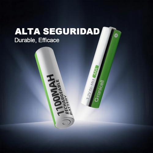 Miniatura 3 de Granicell, Paquete De 12 Pilas Recargables Aaa - 1100 Mah - Alta Capacidad - 1500 Ciclos - 1,2 V Nimh - Baja Autodescarga