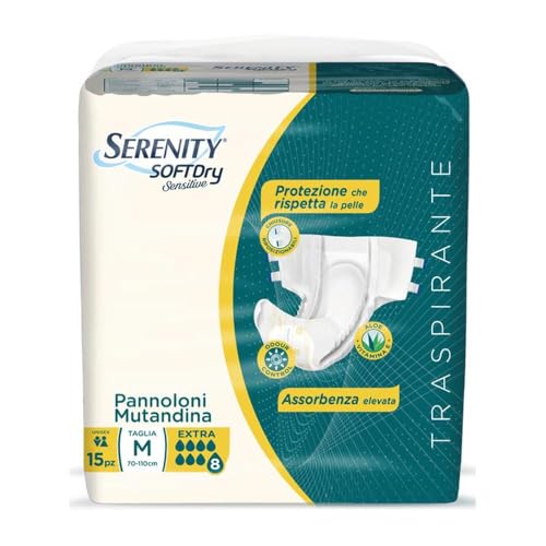 Serenity Soft Dry - Sensitive Be Free Pannoloni Mutandina Taglia M, 15pannoloni
