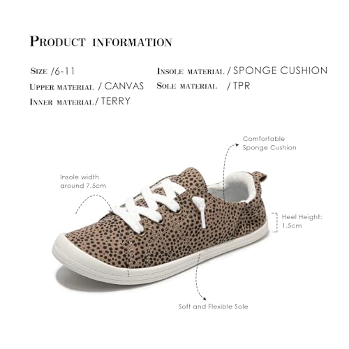 Image of FUNKYMONKEY Slip-On Canvas Sneakers for Women, Comfortable Lightweight Lace-Up Flat Casual Tennis Shoes Breathable Walking Shoes for Everyday Wear