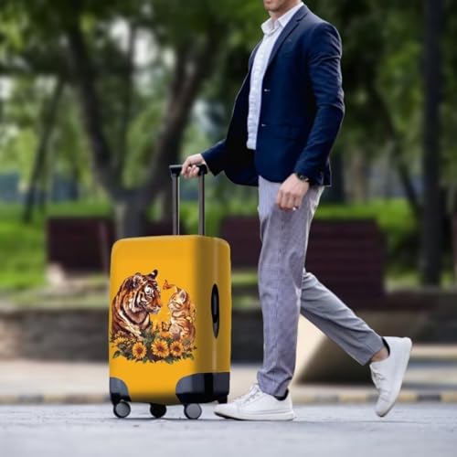 Animals Sunflowers Print Luggage Cover For 22-24 Inch Suitcase Dust-proof Washable Travel Suitcase Protector With Zipper3