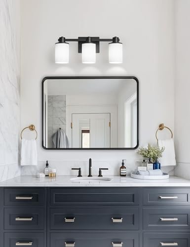 Image of DORESshop Bathroom Vanity Light Fixtures Over Mirror with Milk Glass Shade