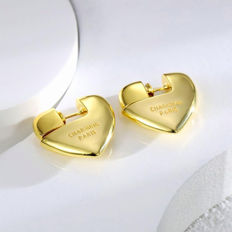 Letter Name Heart/Star Clip On Earrings 14K Gold Plated Sterling Silver Post Studs Earrings For Women4