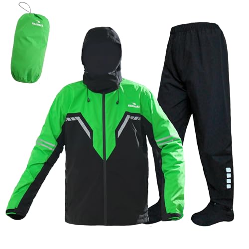 Traje de lluvia impermeable y portátil con chaquetas y pantalones ligeros