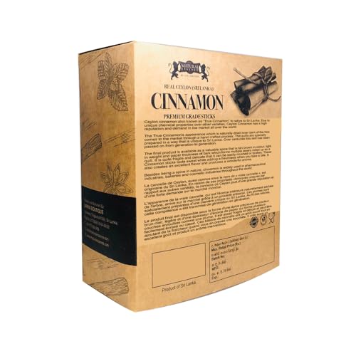 Real Ceylon (Sri Lanka) Cinnamon Sticks, 5 Inch,(500g), Premium Grade, Freshly Packed