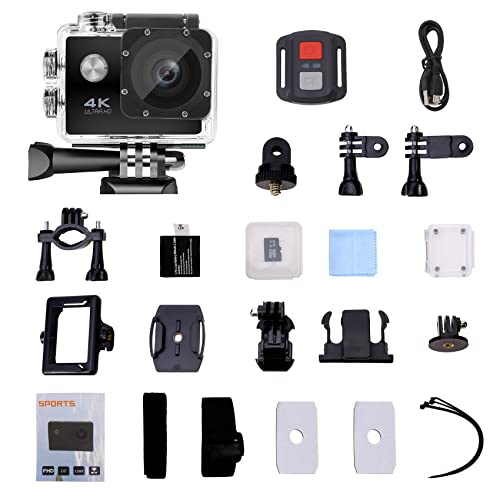Birdaypre 4K30Fps Action Camera 98Ft Underwater Waterproof Camera Ultra Hd 170 Degree Wide Angle Wifi Helmet Sports Cam Video Camcorder With Remote,32G Sd Card, And Mounting Accessories Kit #TOP1