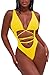 Sovoyant Women Sexy Triangle Beachwear Yellow Medium
