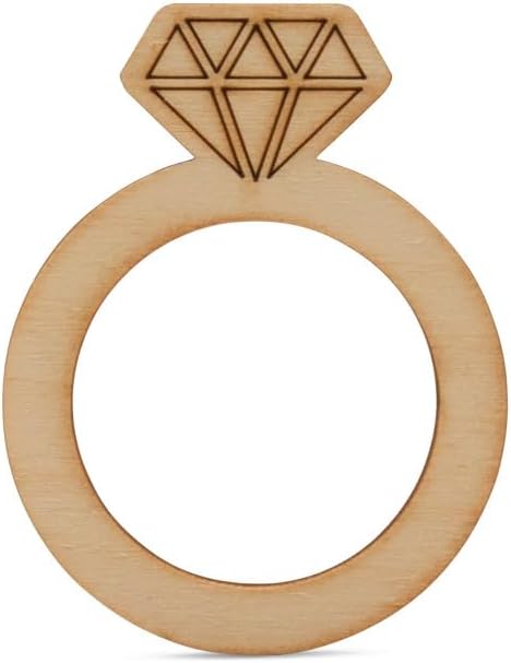 Diamond Ring Wooden Napkin Rings Set of 5, 2-3/4 inch Wood Napkin Rings for Wedding and Bridal Shower Decorations, by Woodpeckers