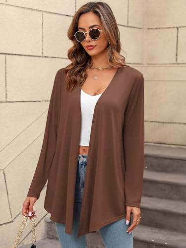 Image of Women's Lightweight Open Front Cardigans Casual Soft Drape Spring Summer Fall Cardigan S-3XL