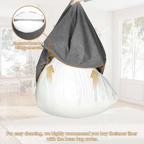 Jinfanshurich Innenbezug für Sitzsack, nur Bezug (ohne Füllung), Sitzsack Taschentücher Ersatzbezu Sitzsackhülle Ersatzbezug für Sitzsackeinsatz Sitzsackbezug, Innenbezug